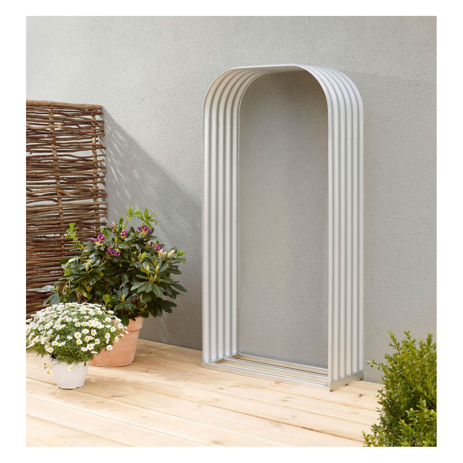 Vitavia Kaminholzregal Lignum 401 hoch silber-grau