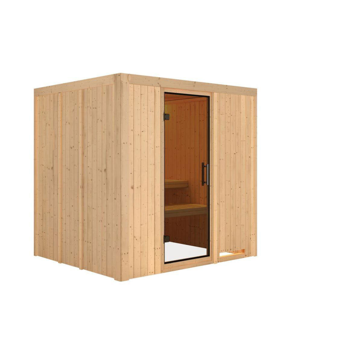 Karibu Sauna Daria Fronteinstieg ohne Ofen kein Kranz Energiespartür