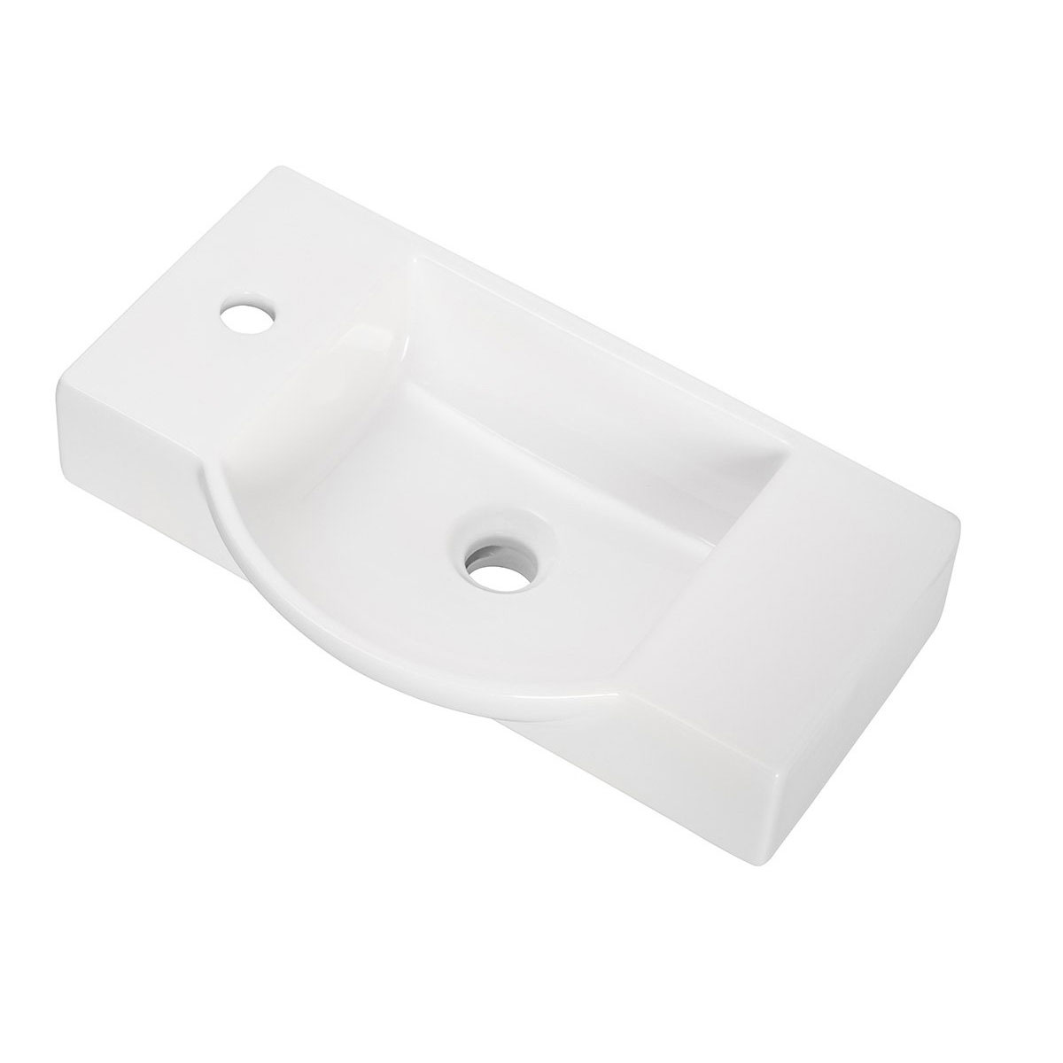 Fackelmann  Gäste-WC Keramikbecken SBC 545 x 145 x 317 mm Weiß Hahnloch links