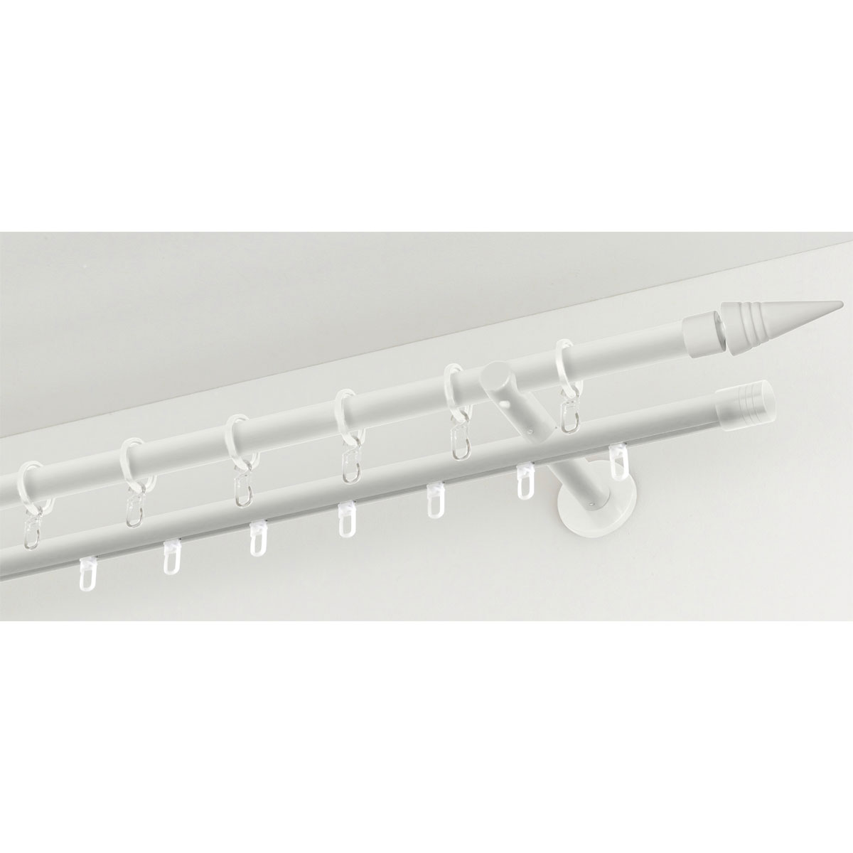 Gardinia  Gardinenstange Chicago mit Innenlauf Durchmesser 16 mm 200 cm weiß Bild 3