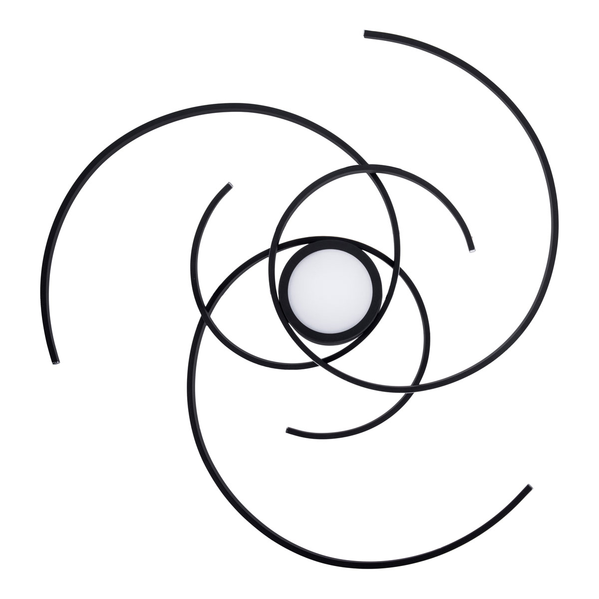 Naeve LED DL Radon Metall/KS schwarzLxBxH 75x75x7cm dimmbar