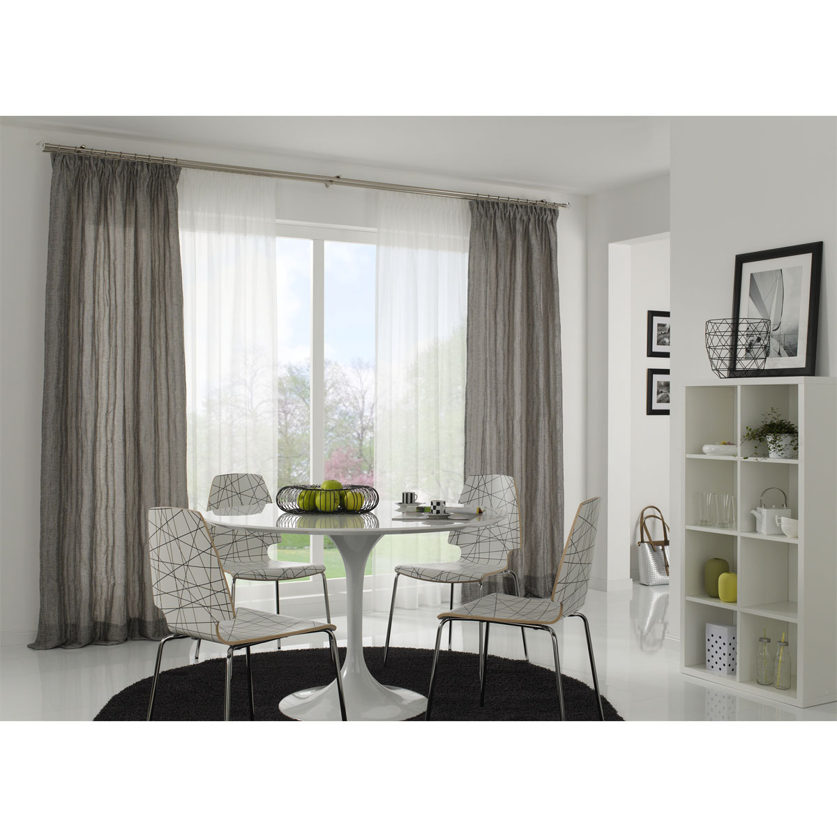 Gardinia  Gardinenstange Chicago mit Innenlauf Durchmesser 16 mm 160 cm Edelstahl-Optik Bild 4