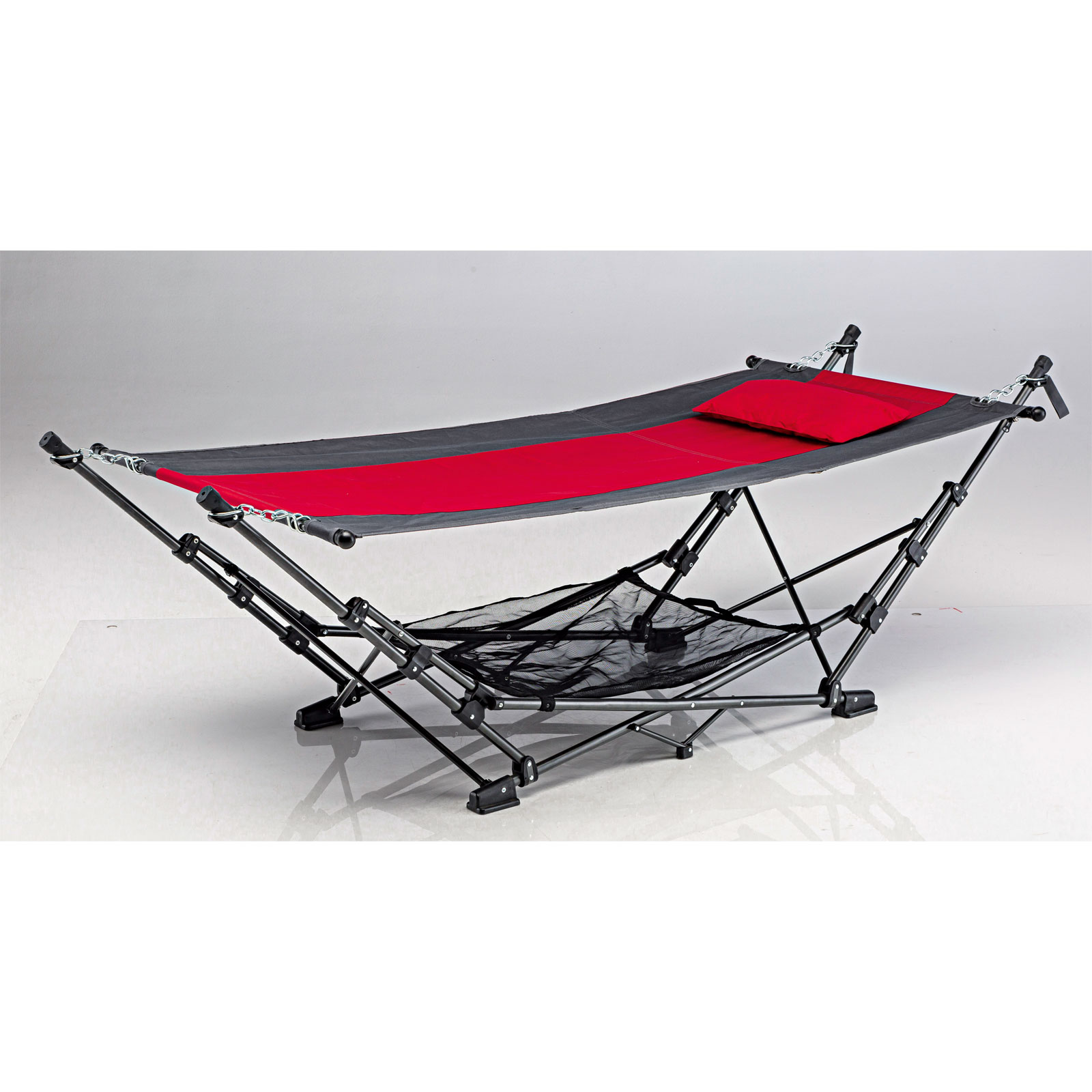 Haveson Hängematte Pack-n-Go faltbar 234 x 122 x 10 cm grau/rot Bild 5