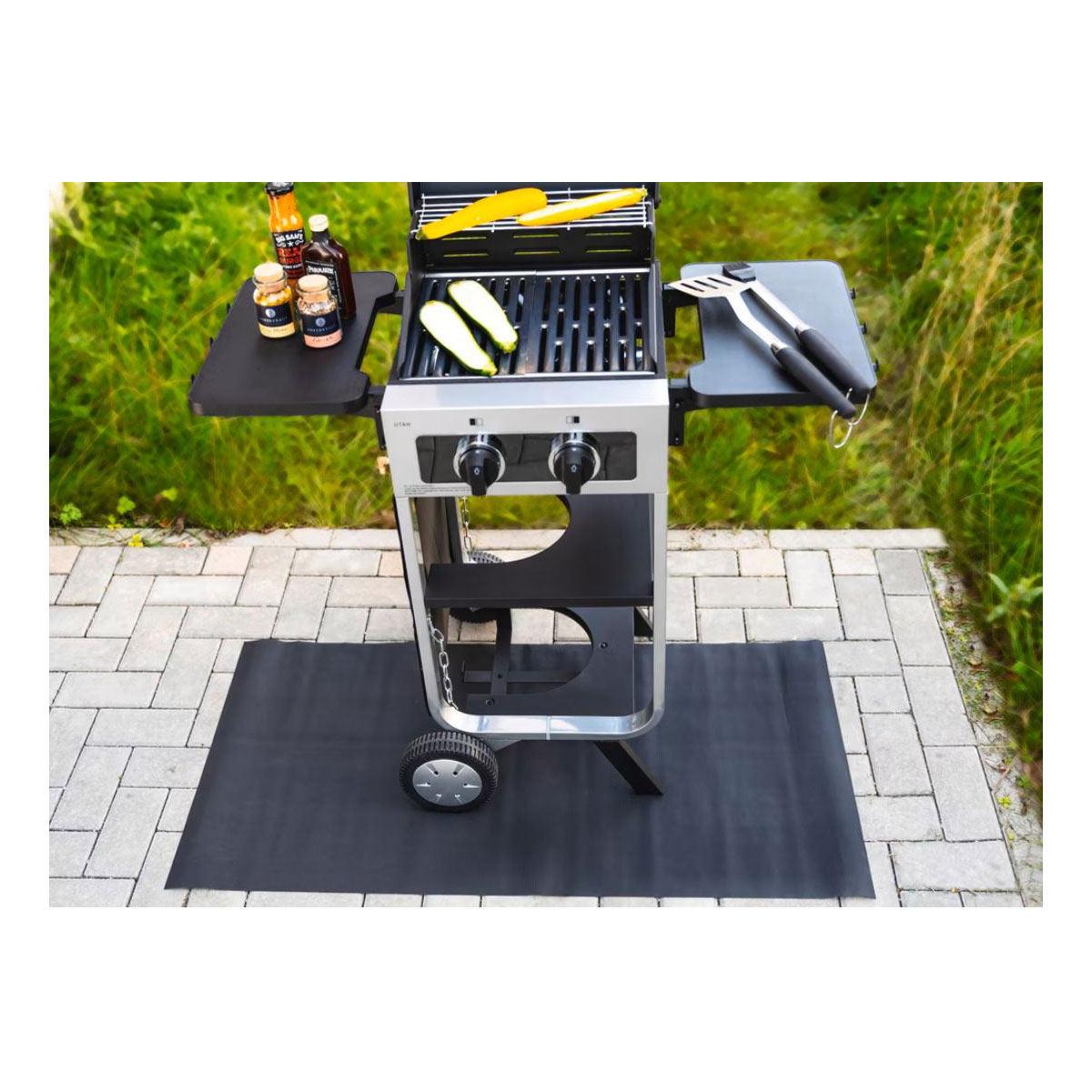 Wenko Spritzschutzmatte Mod. Suma Schwarz 120 x 60 cm, wasserfest und abwischbar Bild 5