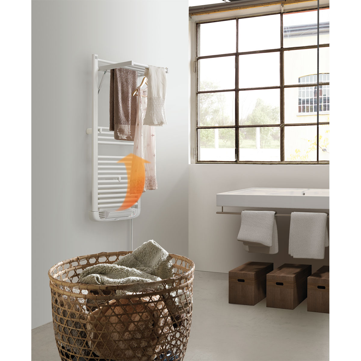 Ximax  Elektrischer Handtuchwärmer Bianca-Dry 1196 x 500 mm 500+1000 Watt inkl Konvektor Weiß