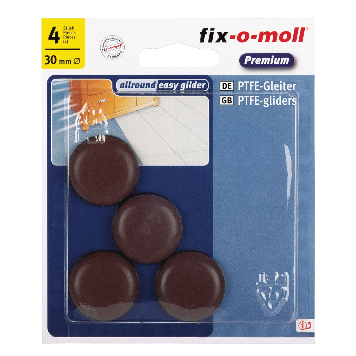 Suki Universalgleiter Easy Glider klebend Durchmesser 3 cm braun 4 Stück Bild 2