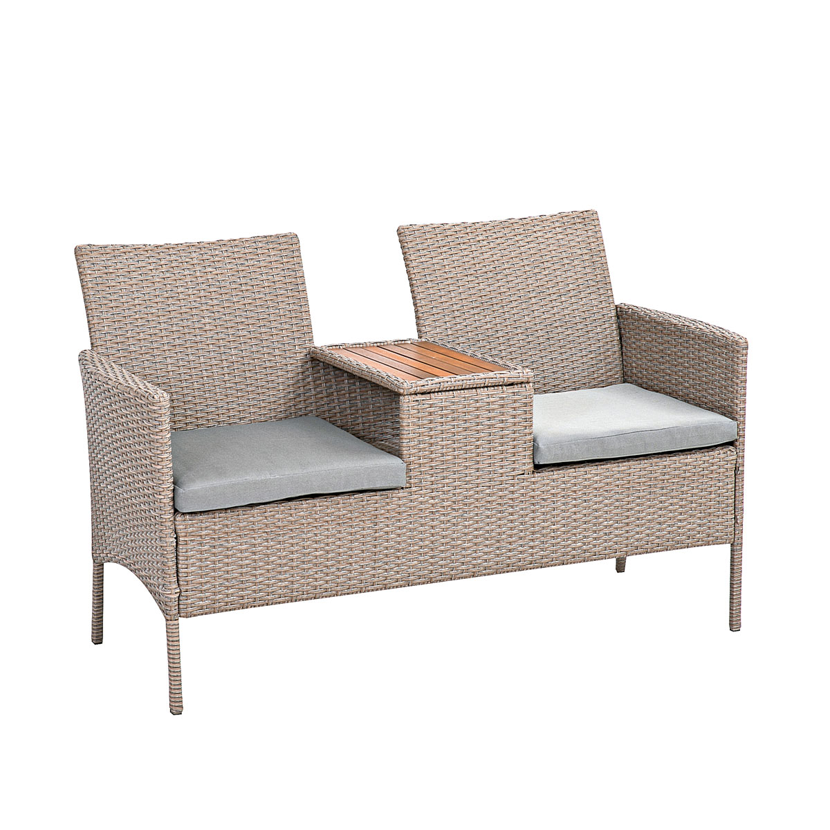 Haveson Gartenbank Paris 2-Sitzer mit Mitteltisch