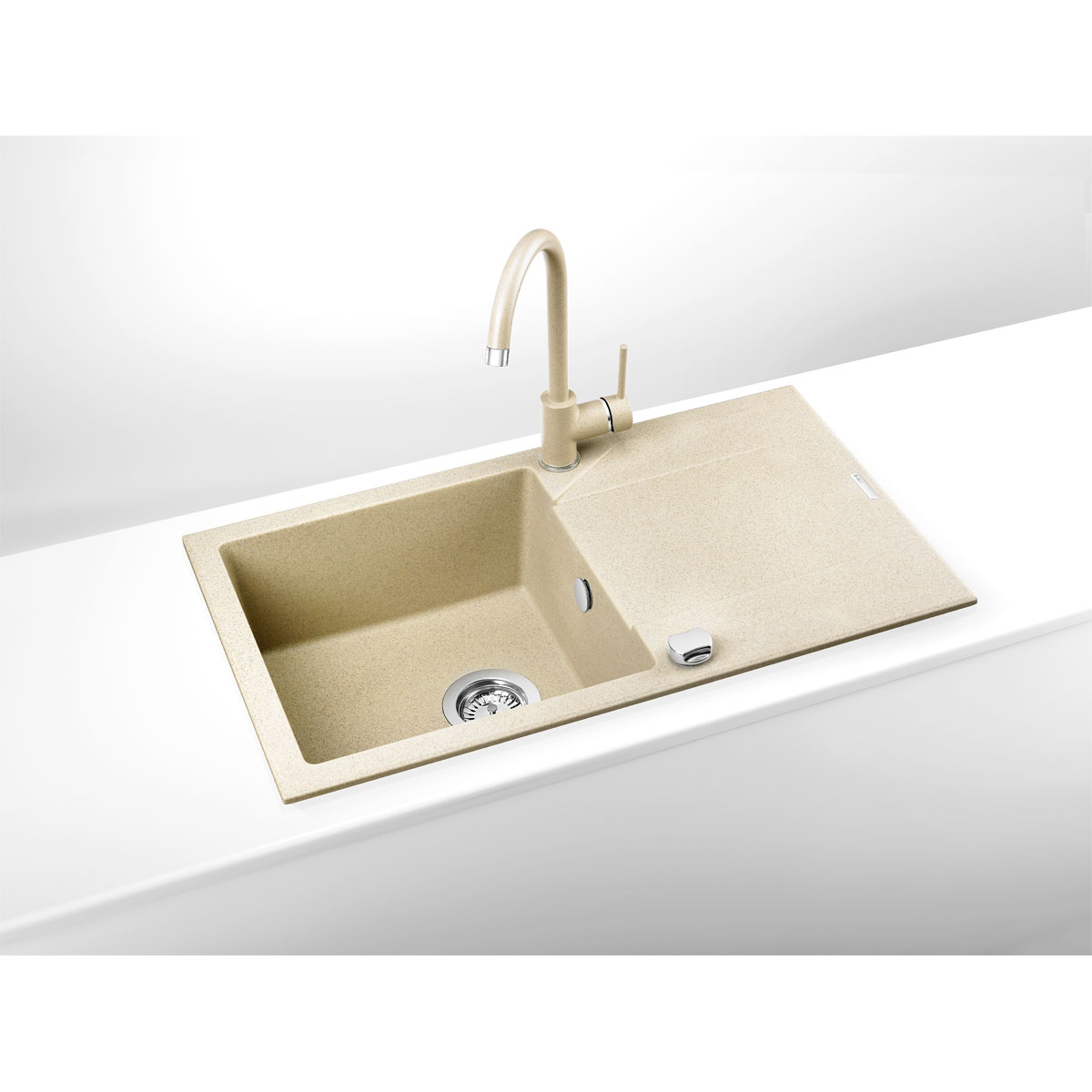 deante Granit-Einbauspüle Evora sand 78 x 44 cm Bild 2
