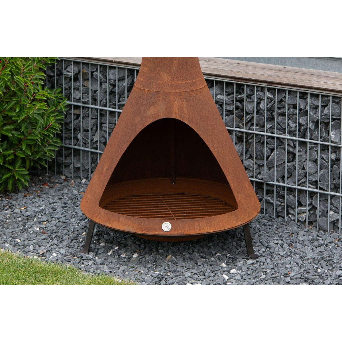 Westmann Terrassenofen Gartenkamin inkl. Rauchablass 70x70x160cm Rost Bild 2