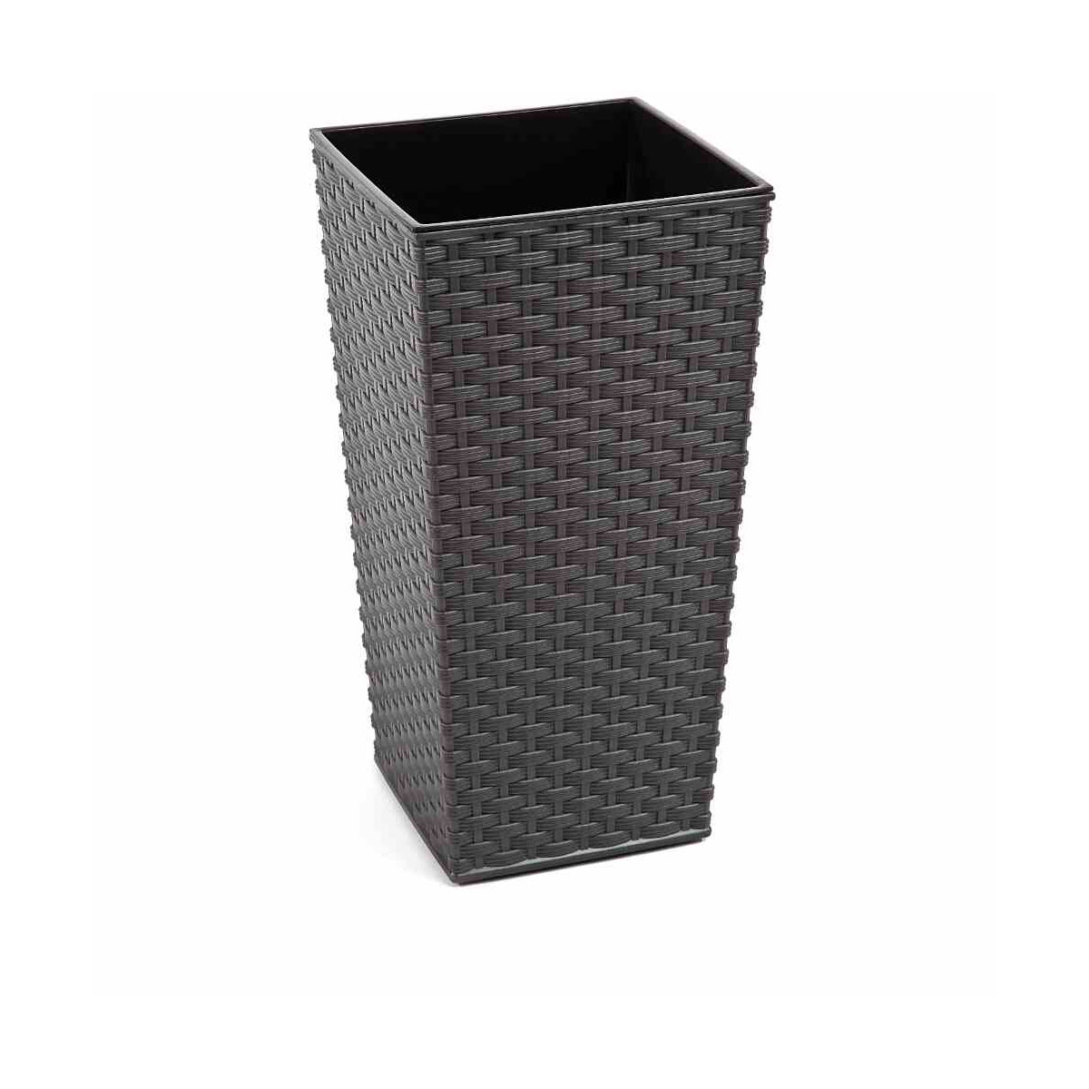 Siena Garden Pflanzgefäß Paris 35 x 35 x 68 cm graphit Rattanoptik