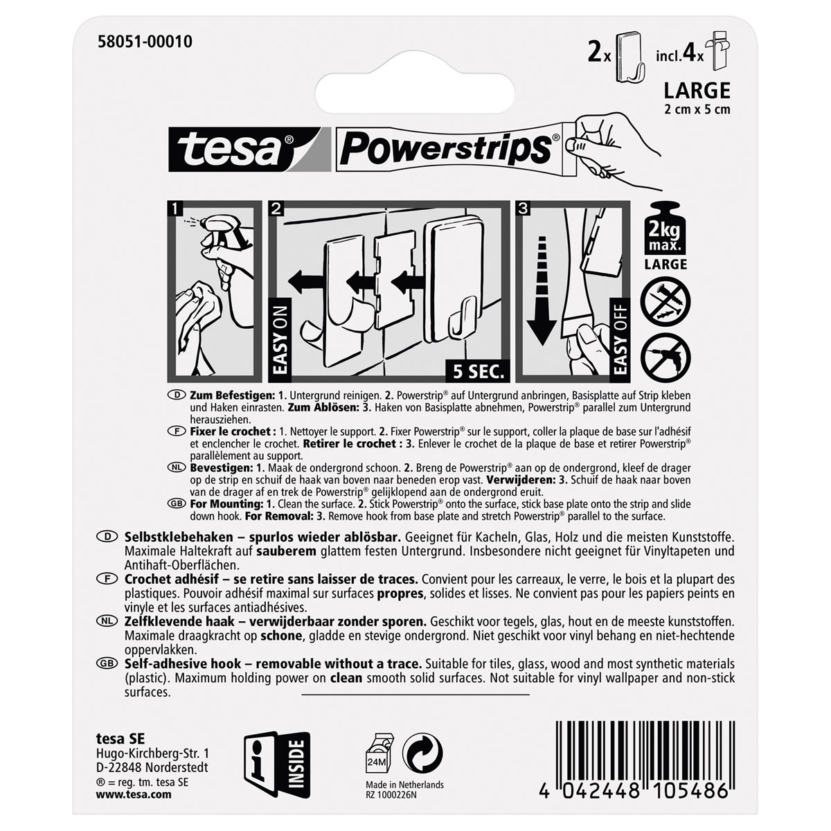Tesa Systemhaken classic chrom Bild 2