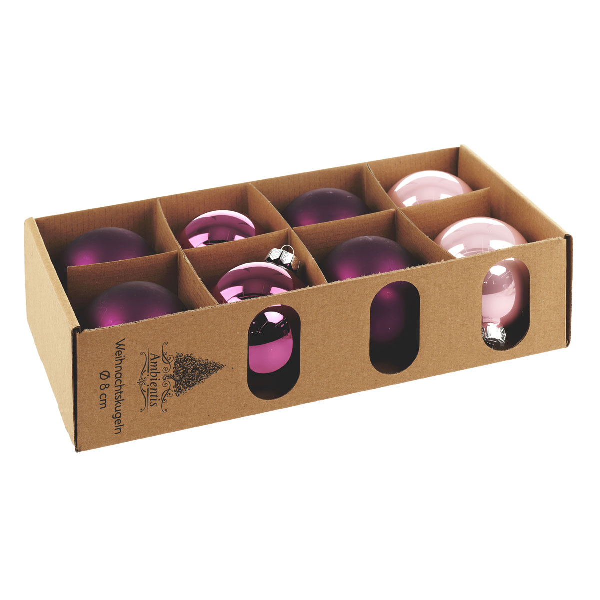 Ambientis Glaskugeln 8 cm lila Mix