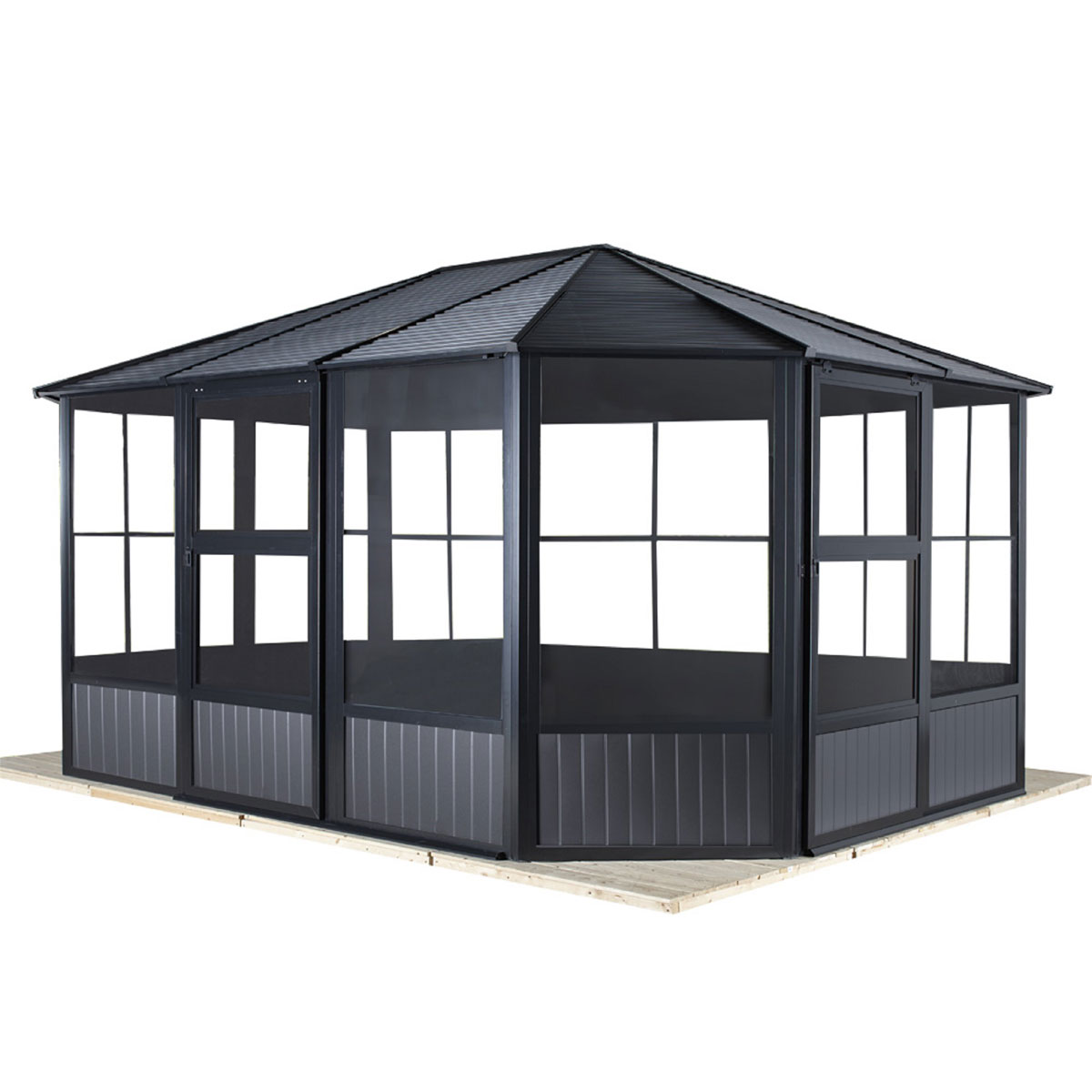 Sojag Pavillon Kaltwintergarten Charleston 1215 383,6x488,6x280,89cm Anthrazit