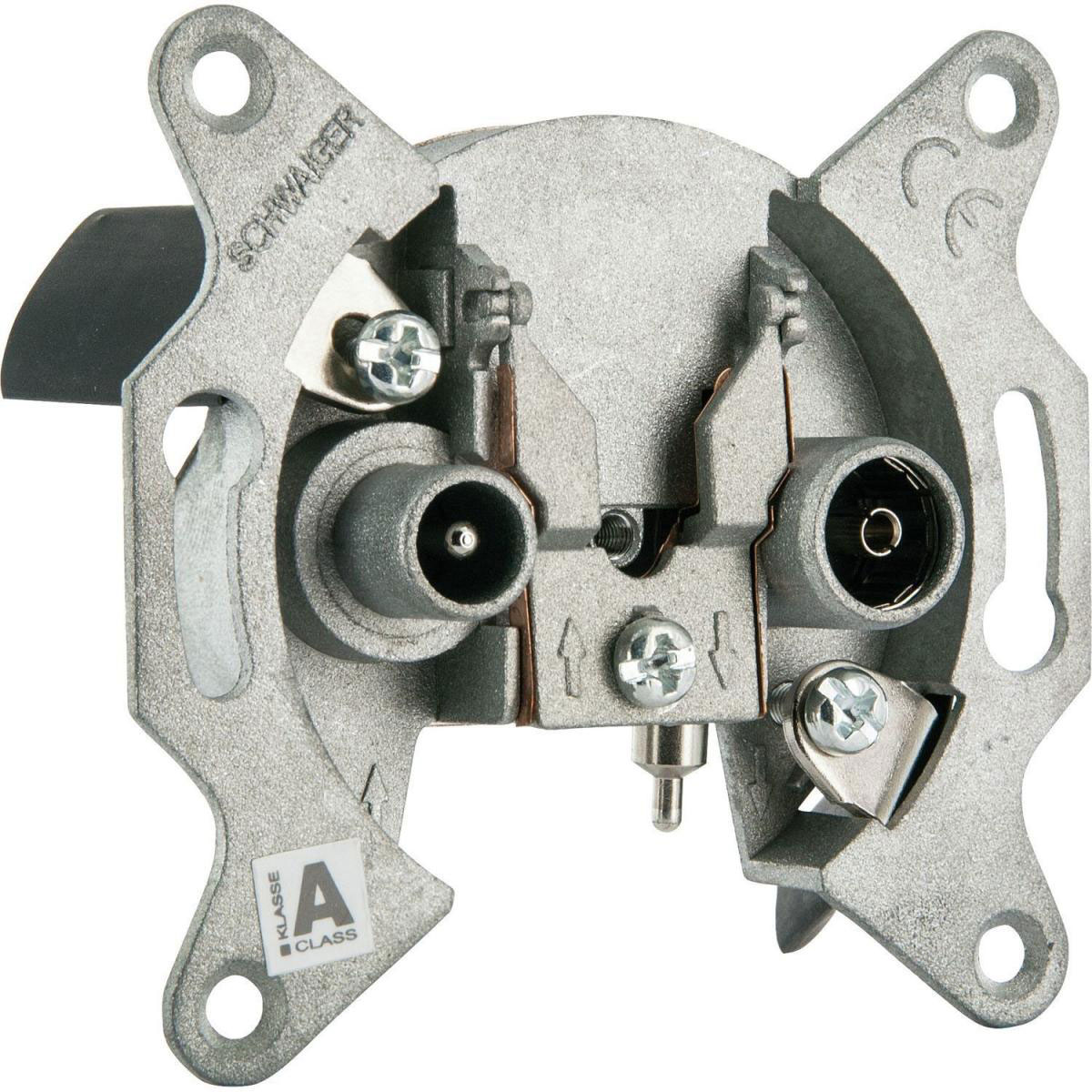 Schwaiger Antennensteckdose Einzeldose 2-Loch 2,5 db