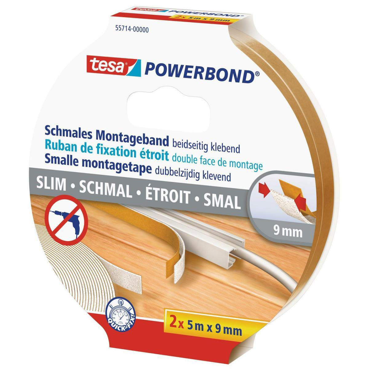 Tesa Powerbond Montageband 2 x 5mx9 mm Bild 2