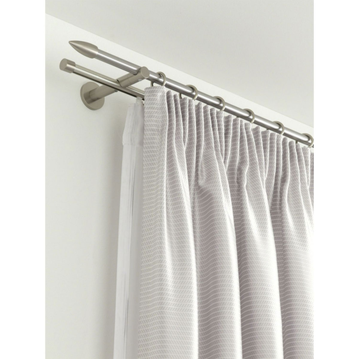 Gardinia Gardinenstange Durchmesser 16 mm 200 cm Edelstahl-optik Bild 3