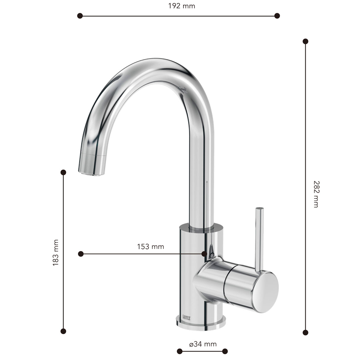 Lenz  Waschtischarmatur BOW² chrom Bild 3