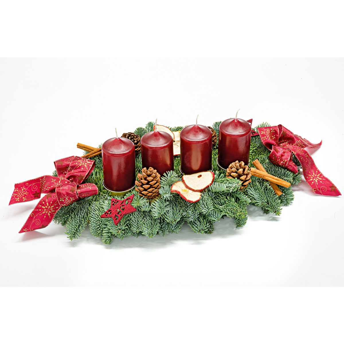 Rote Adventskränze