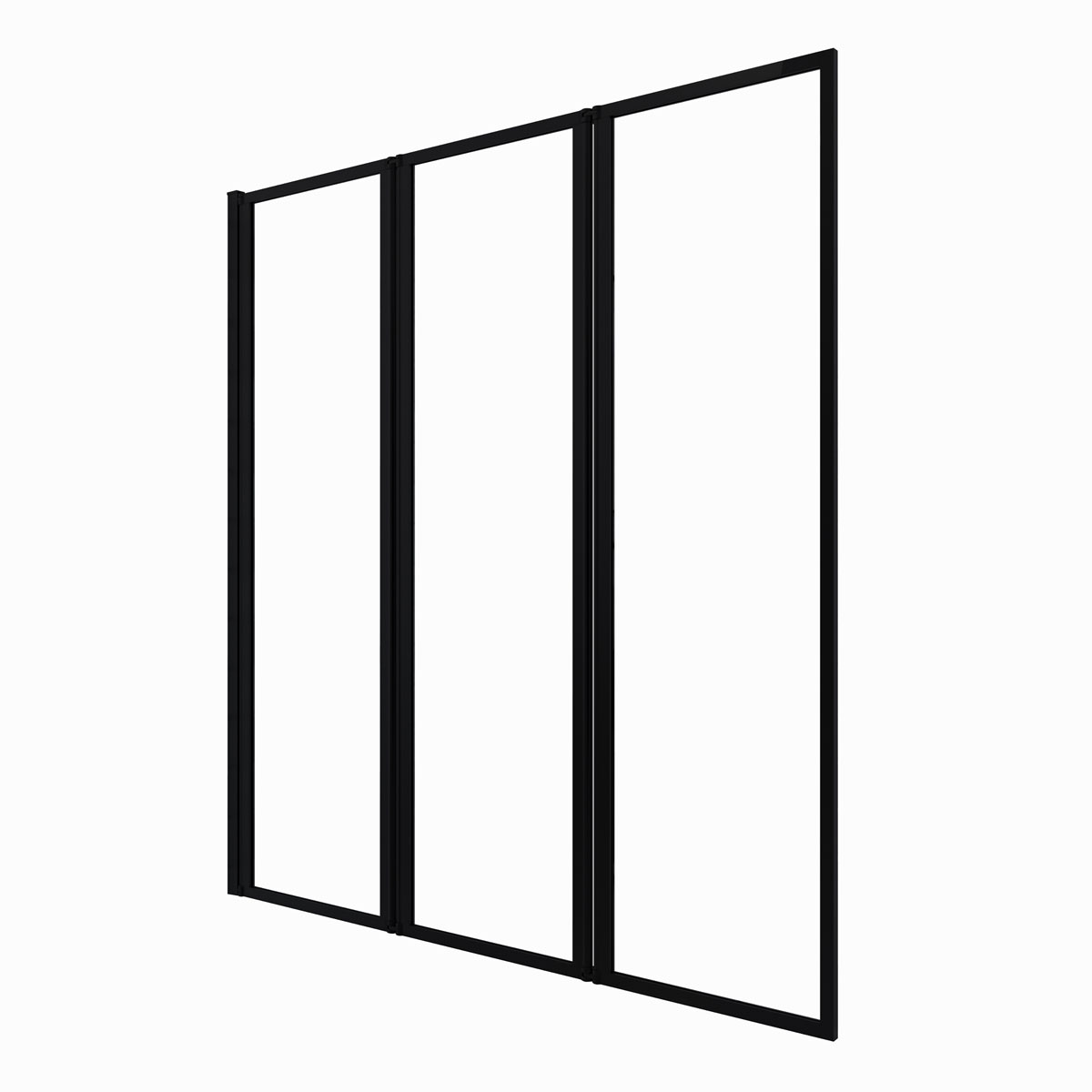 Aurlane Badewannenfaltwand Triple schwarz 125 143 cm