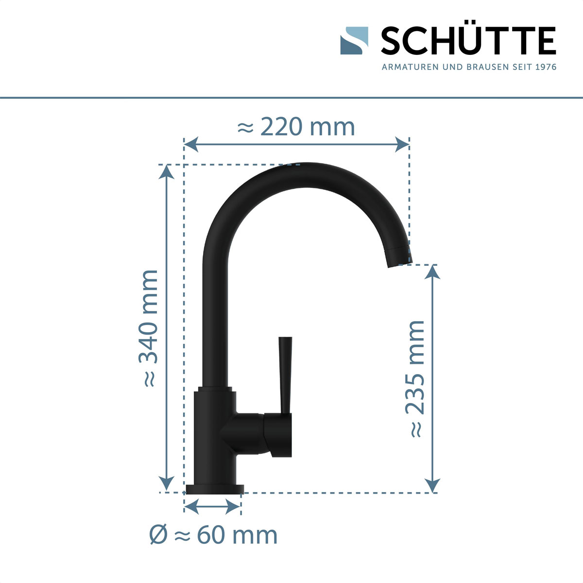 Schütte Spültischarmatur Cornwall Schwarz matt Bild 4