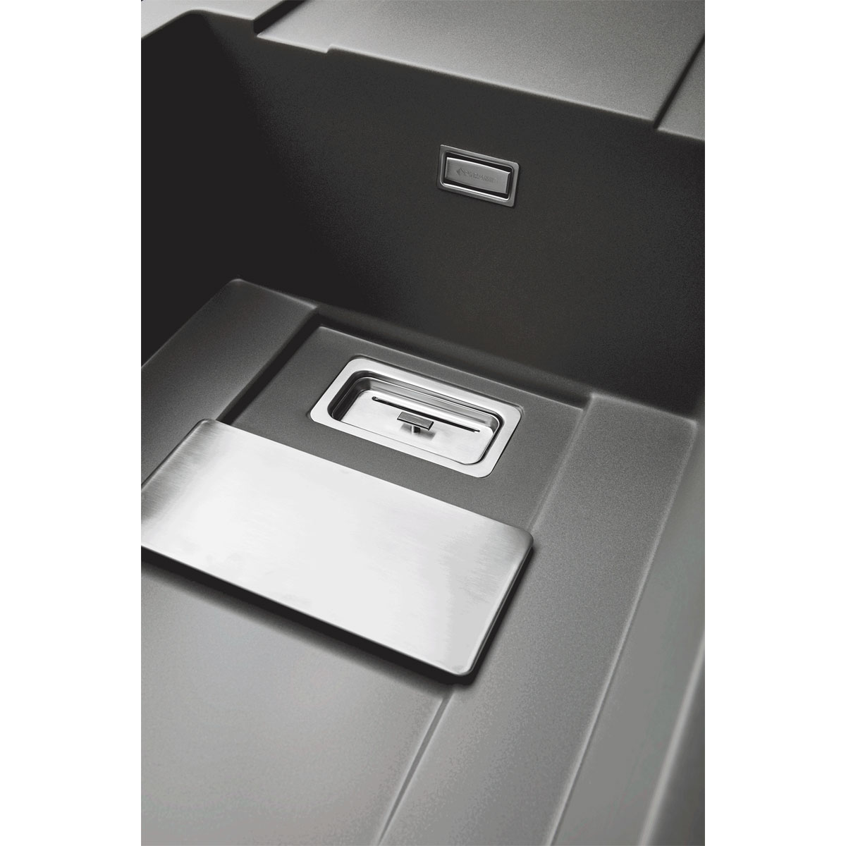 Pyramis  Einbauspuele Kartesio 86 x 50 cm 1B 1D Granit Snow Bild 2