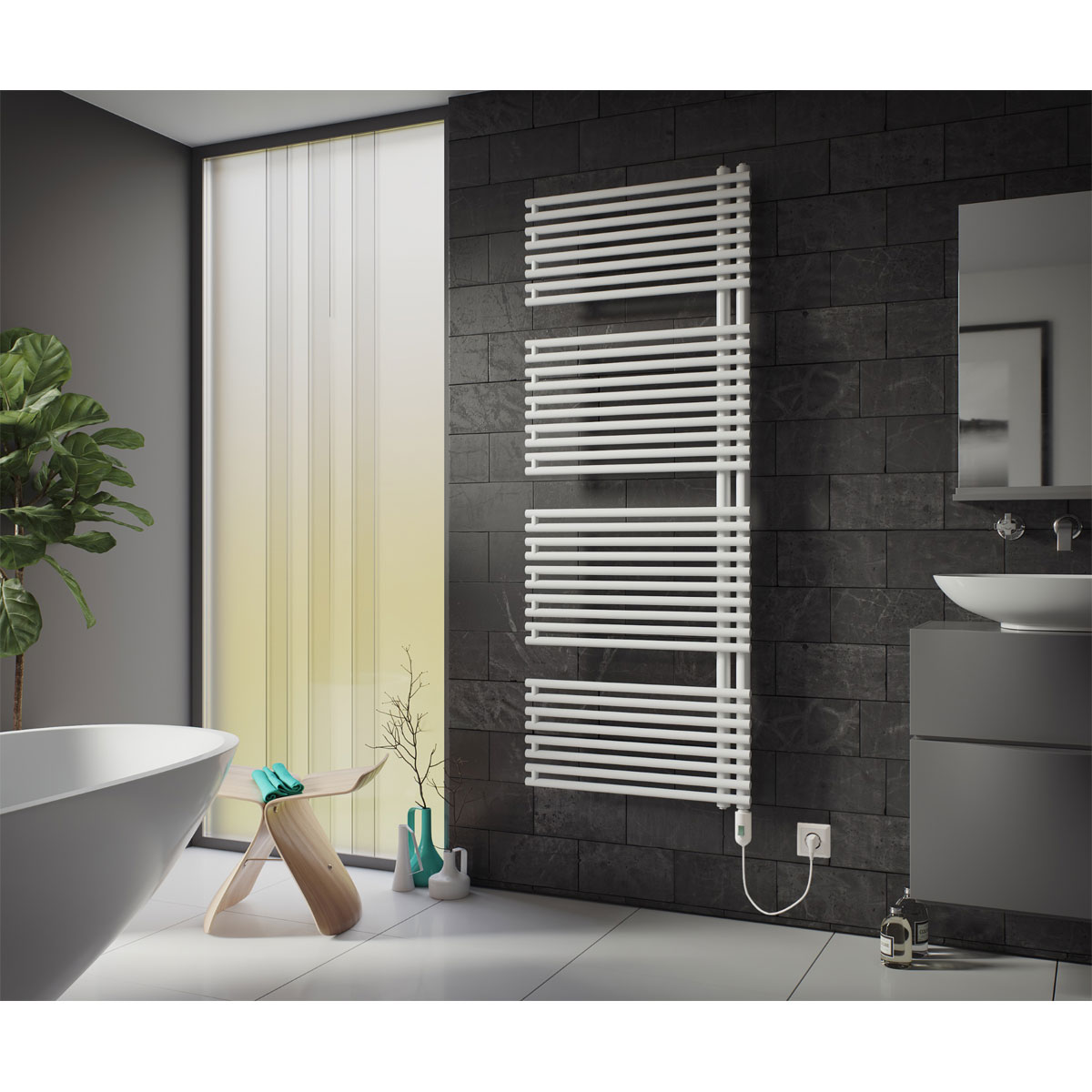 Ximax  Elektrischer Handtuchwärmer Helene 1567 x 500 mm 600 Watt Typ 2 Weiß