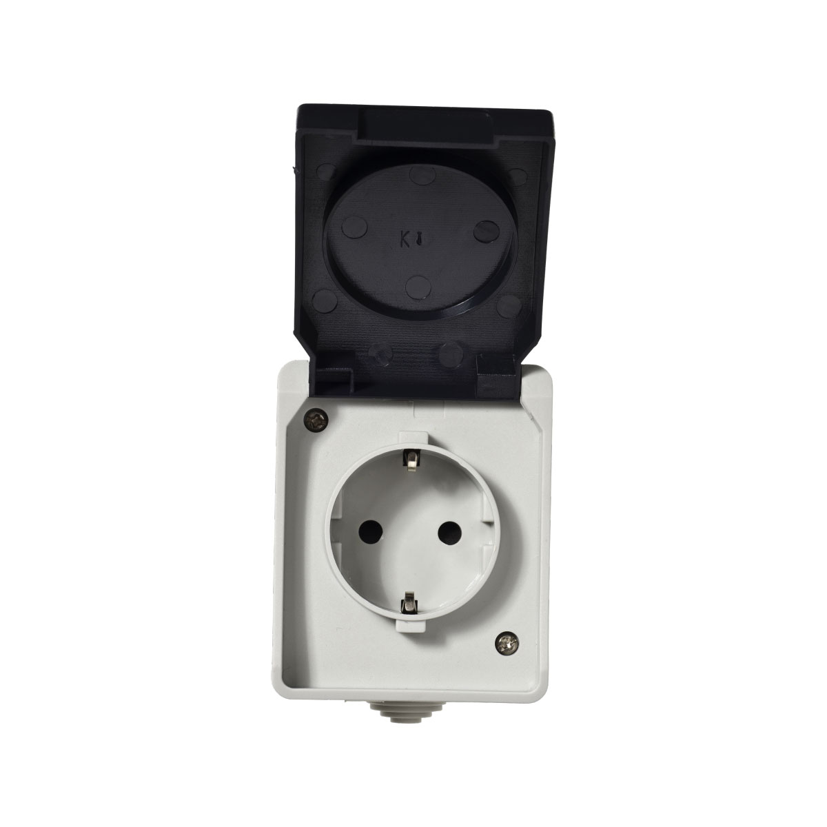 Aufputz-Steckdose Basic Feuchtraum 1-fach grau Bild 1