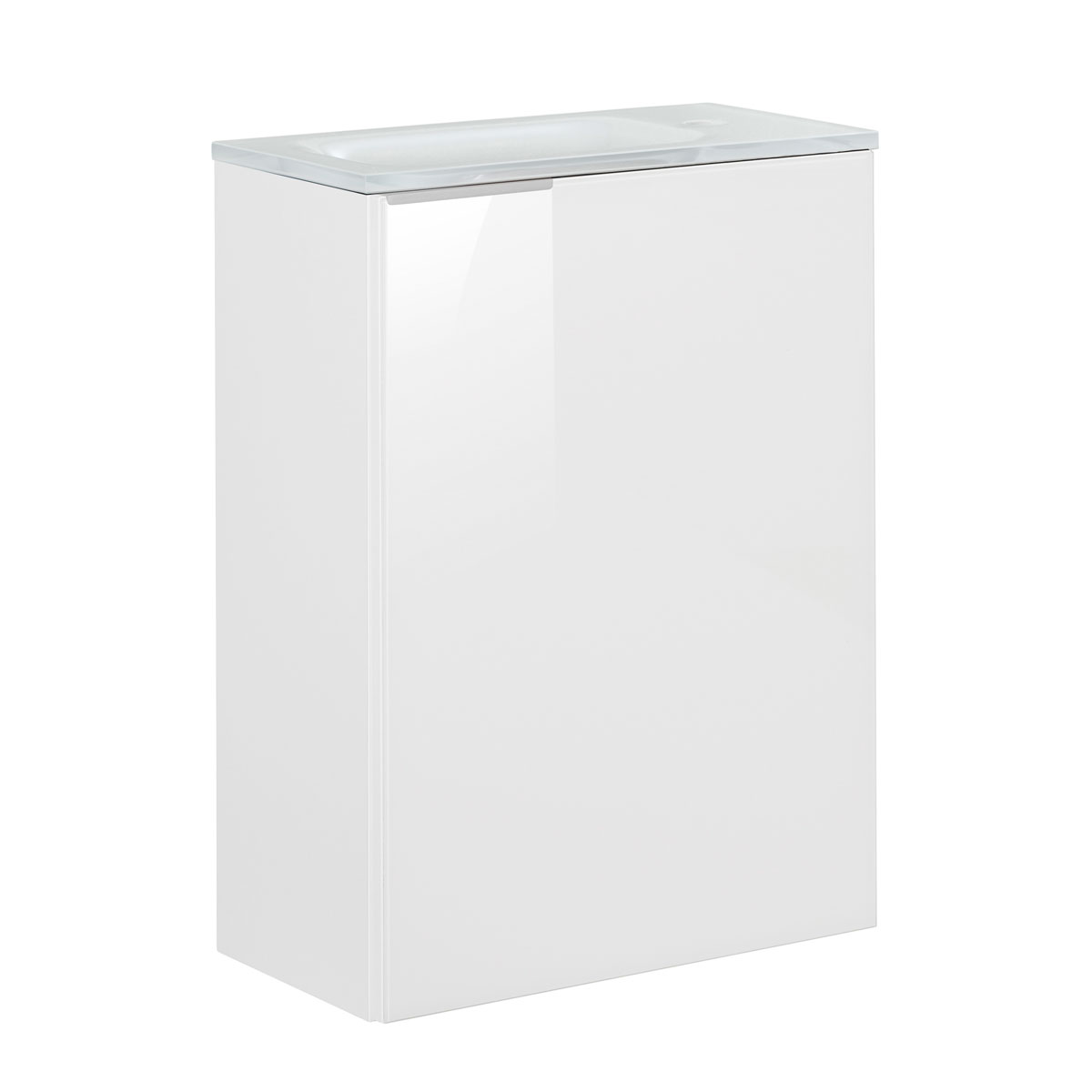 Fackelmann  Gäste-WC Waschtischunterschrank rechts SBC 440 x 600 x 243 mm weiß/lackiertes Glas Weiß Bild 2
