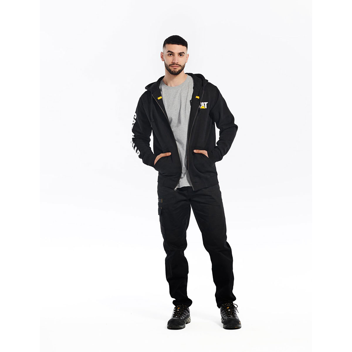 CAT Zip Hoodie Banner schwarz Gr. L Bild 8