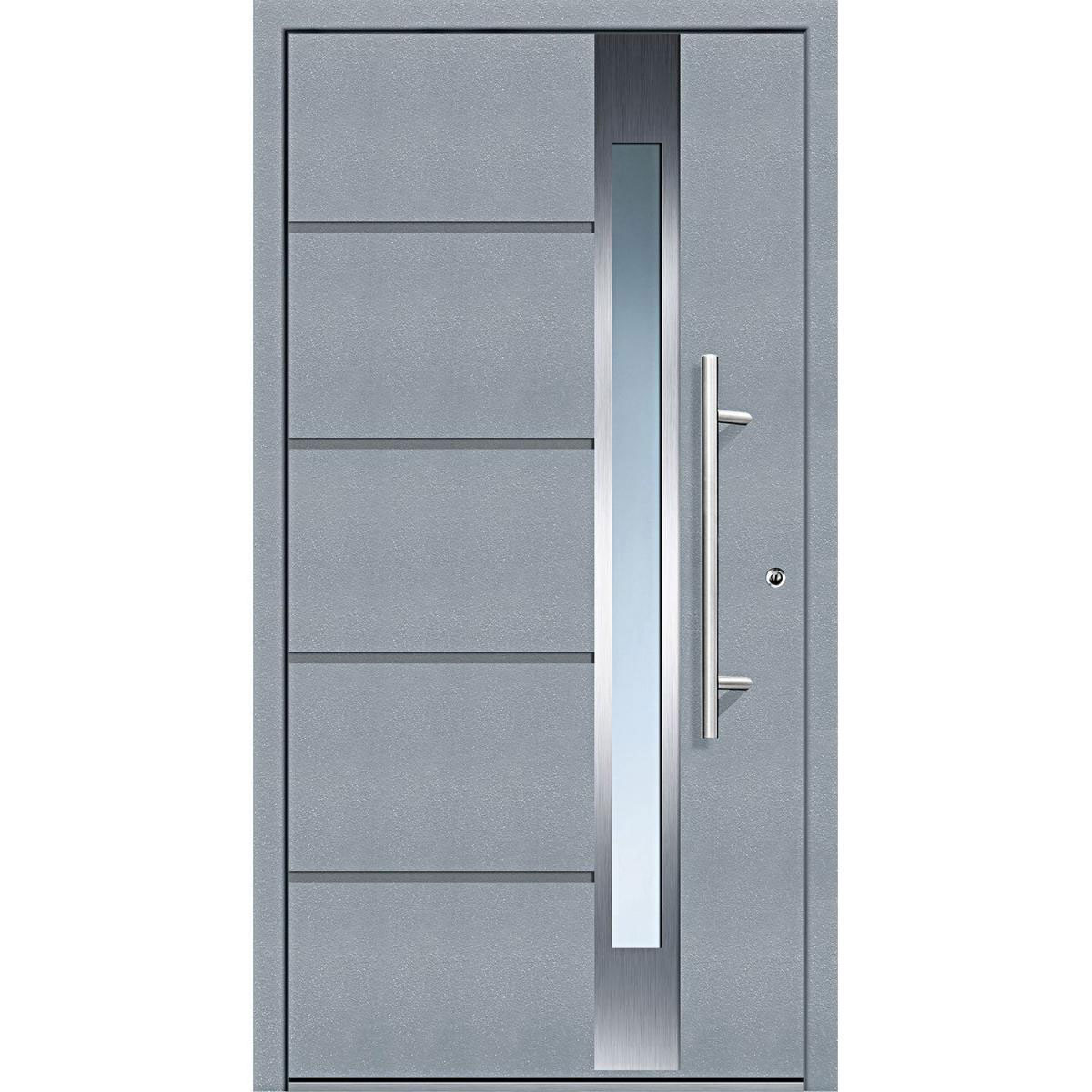 Aluminium-Sicherheitshaustür Rom Superior grau 110 x 210 cm rechts