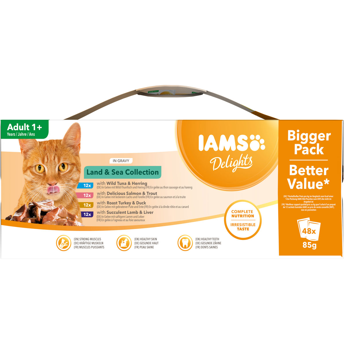 IAMS Nassfutter Delights Erwachsen Mix in Gelee 48 x 85 g Bild 2