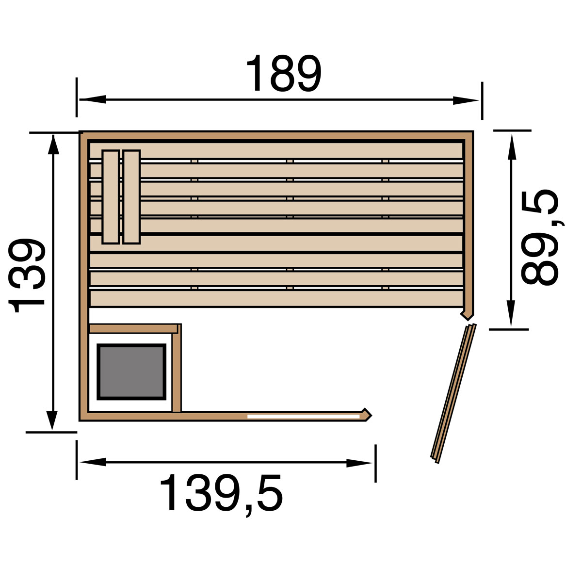 Weka Massivholzsauna „Valida Eck 1“, GTF, Sparset 1 Bild 3