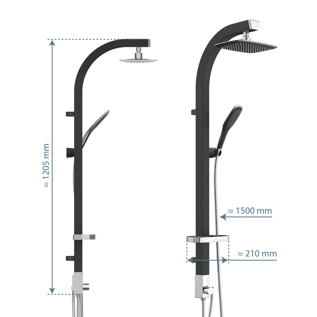 Schütte Überkopfbrause-Set Madagaskar schwarz Bild 4