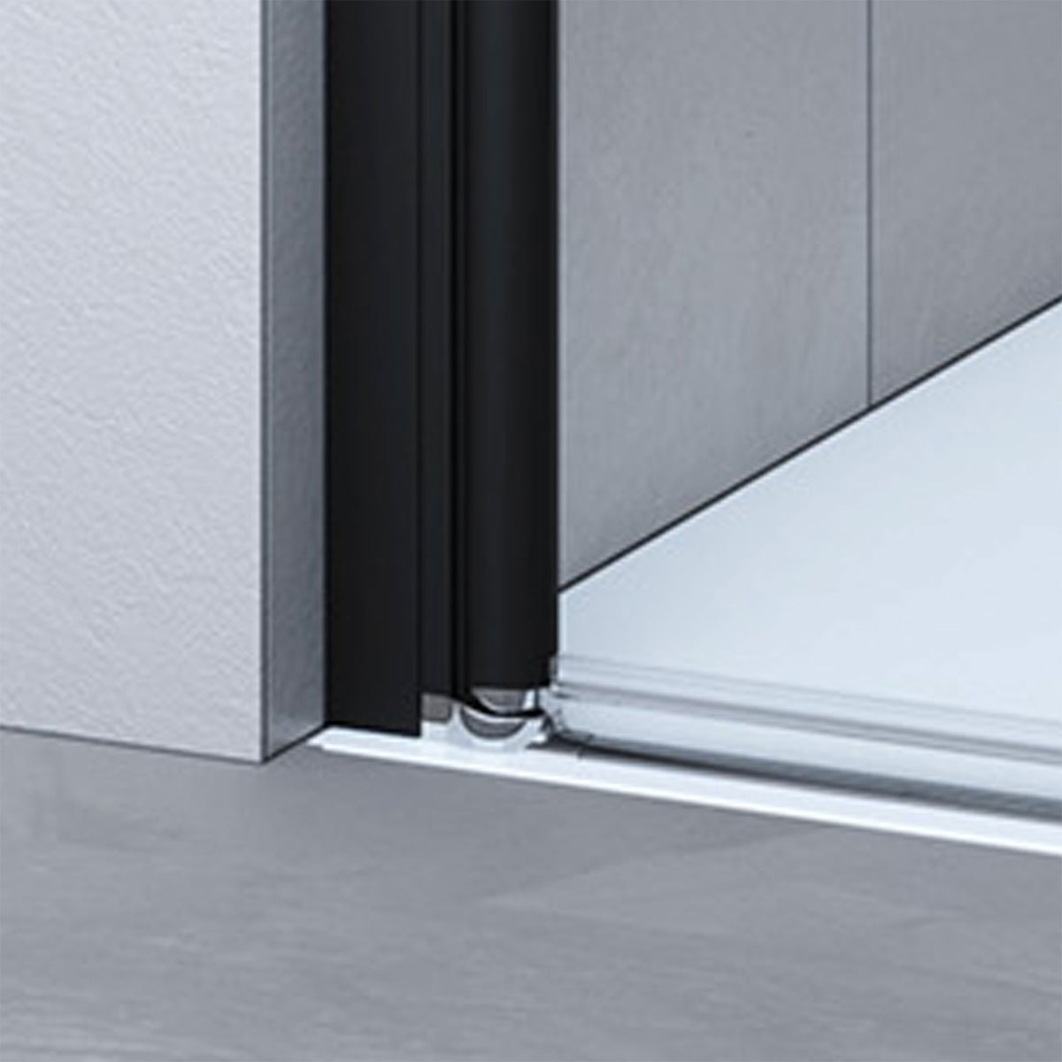 Breuer  Eckeinstieg Elana Komfort Drehfalttür 4-teilig schwarz matt grau getönt 900/800 mm Bild 2