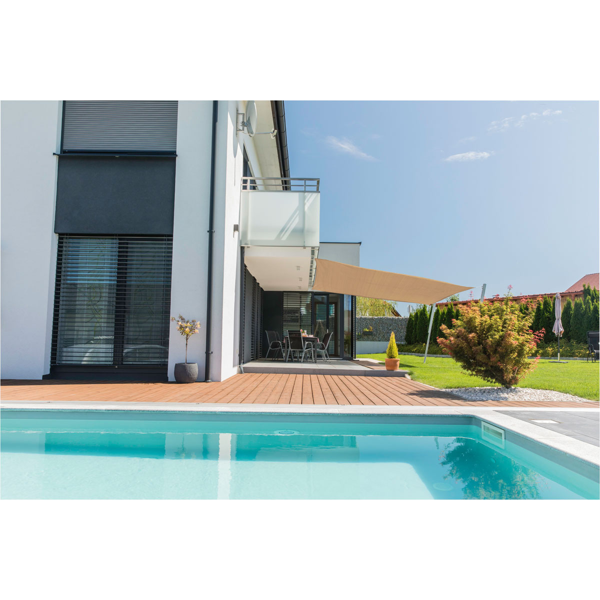 Viereck-Segel Capri 5 x 5 m reed