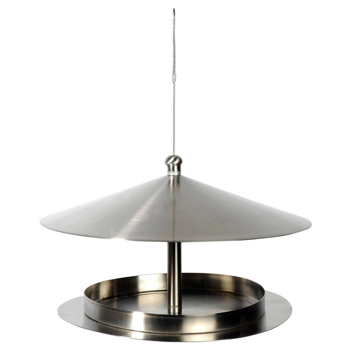 Design-VogelfutterhausSilberglanz zum Aufhängen 29 x 29 x 19,5 cm Edelstahl Silber