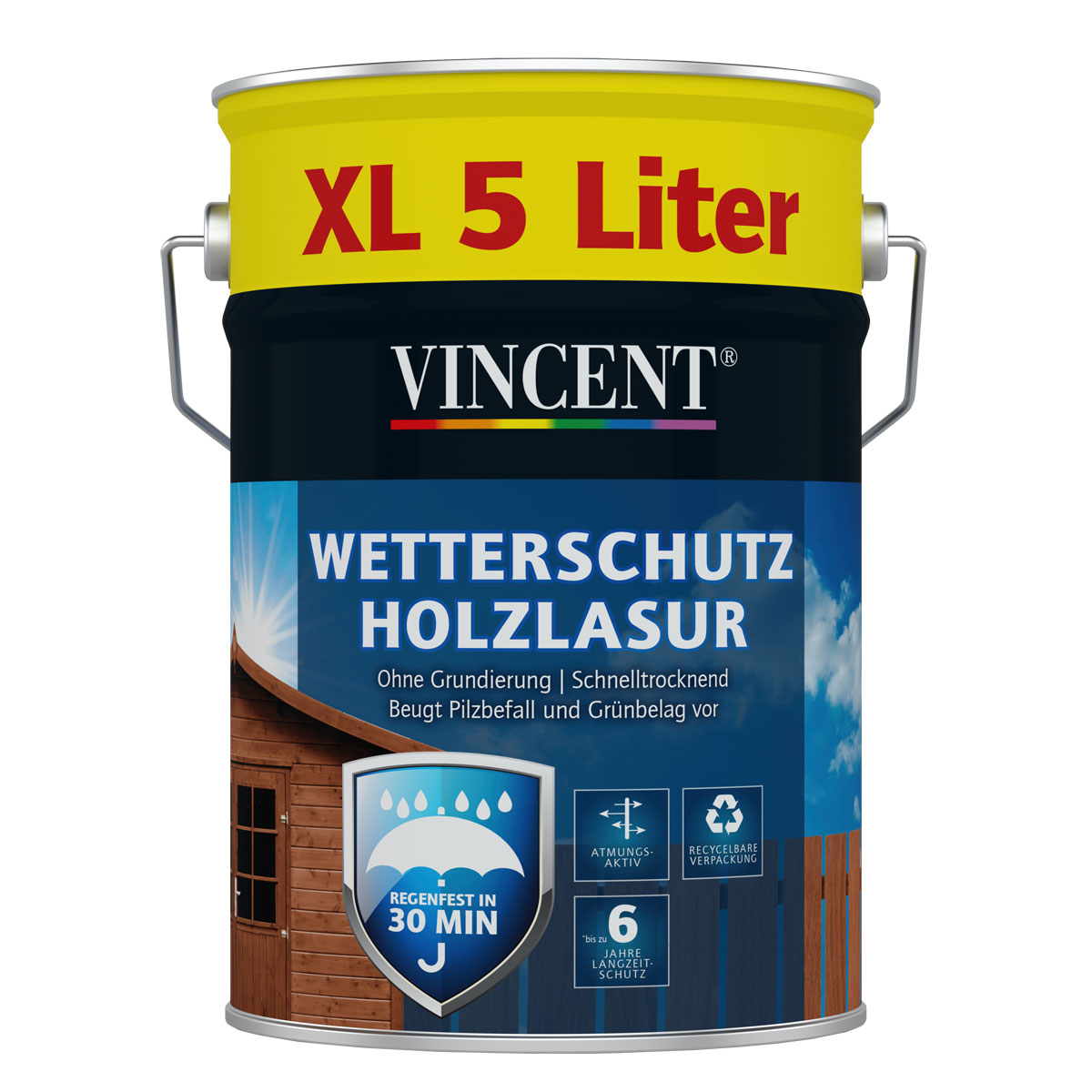 Vincent Wetterschutz-Holzlasur 5 L Palisander
