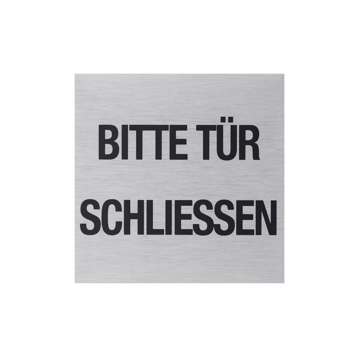 Metafranc Hinweisschild Tür schließen Aluminium grau