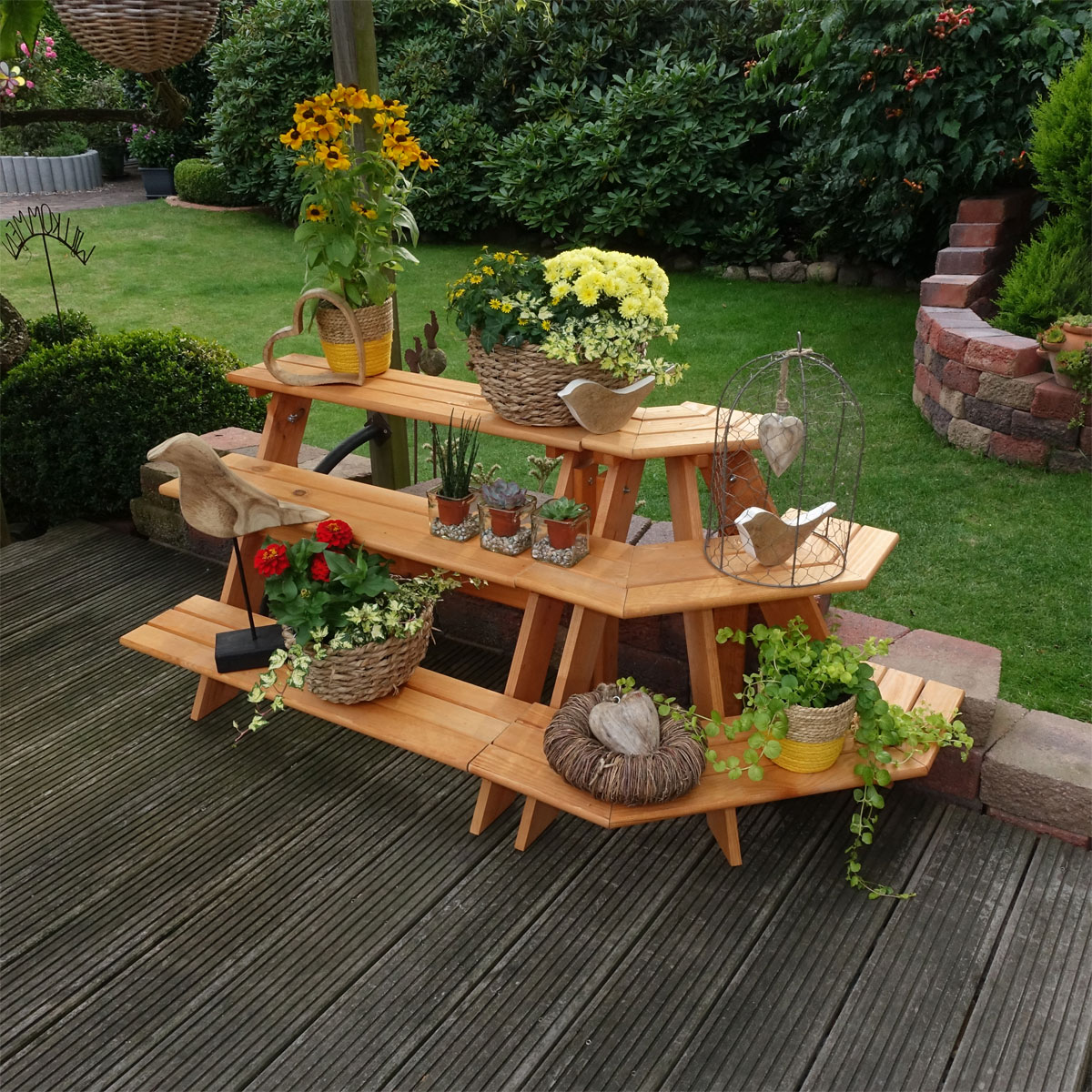 Promadino Blumentreppe mit Eckelement braun Bild 4