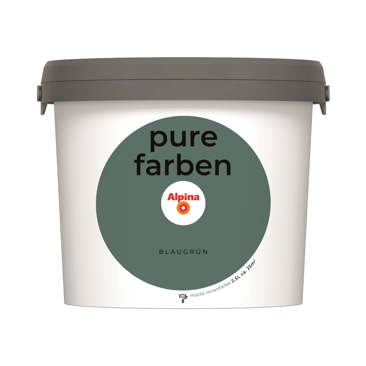 Alpina Innenfarbe pure farben 2,5 L Blaugrün matt
