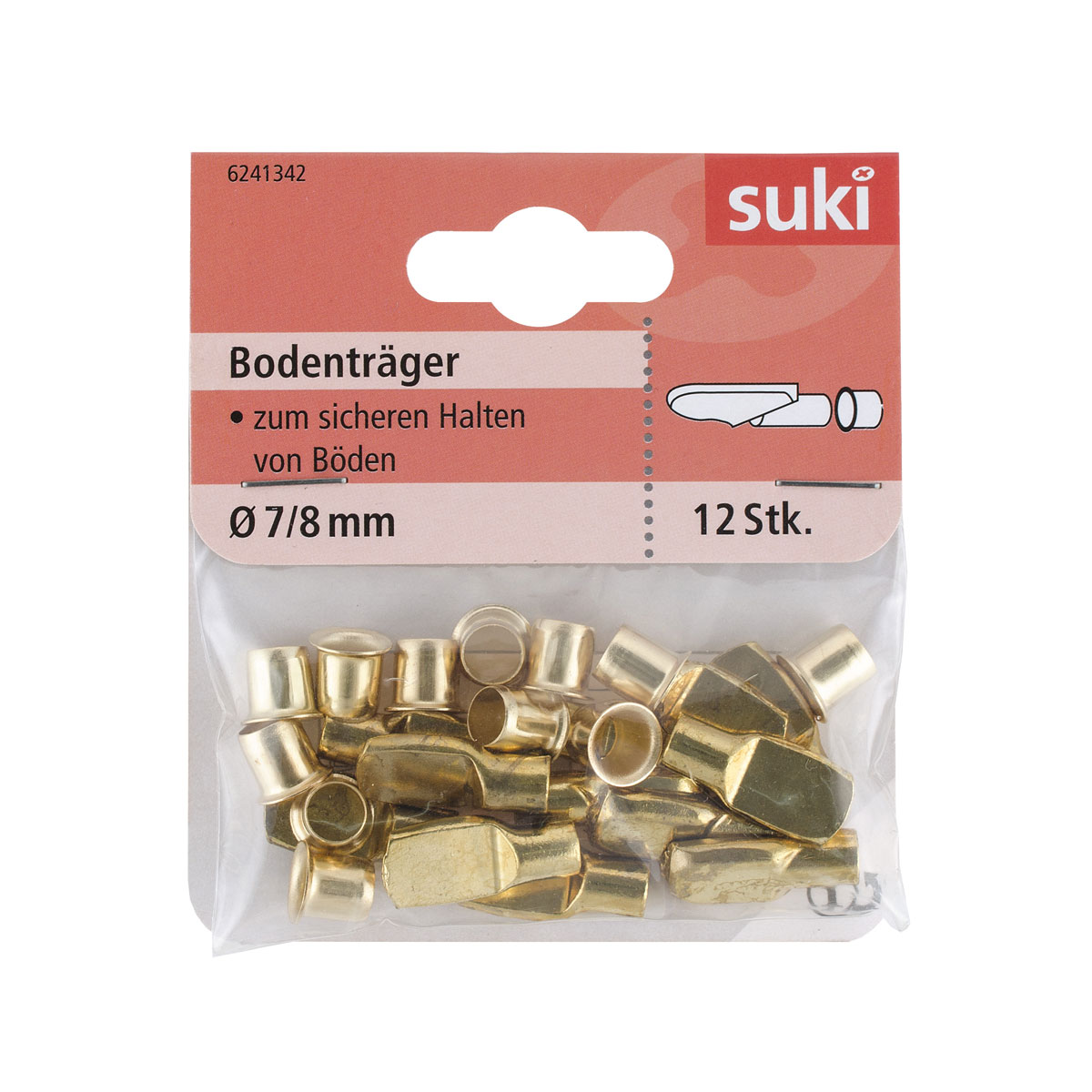 Suki Bodenträger Stahl Durchmesser 0,8 x 0,8 cm vermessingt 12 Stück