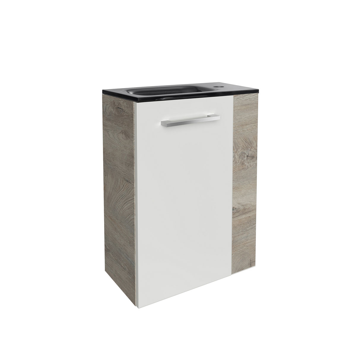 Fackelmann  Gäste-WC Waschtischunterschrank links SBC 440 x 600 x 243 mm NatureOak/Weiß Bild 5