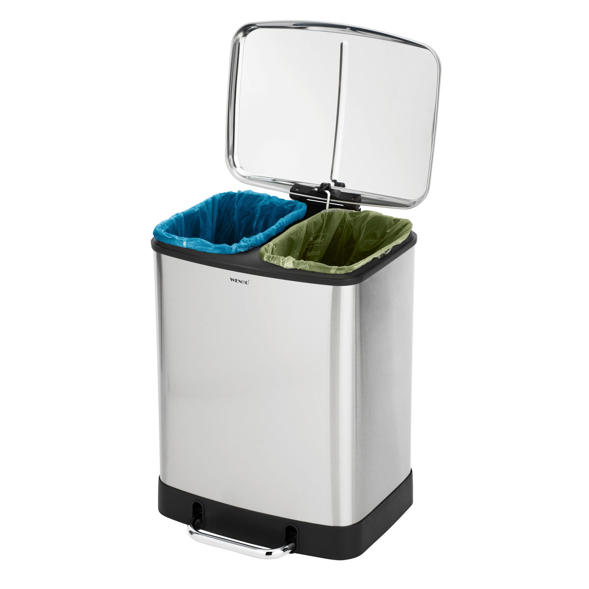 Wenko  Treteimer Studio Easy-Close Duo Edelstahl 2 x 12 L rostfrei Absenkautomatik Bild 6