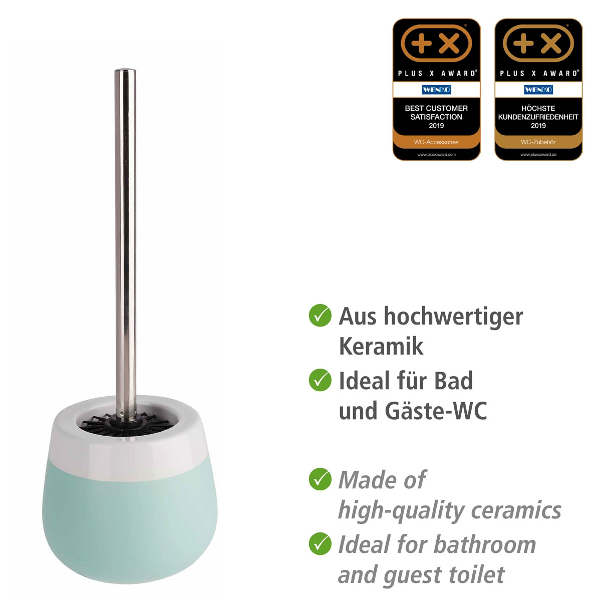 Wenko WC-Garnitur Malta mint/weiß Bild 3