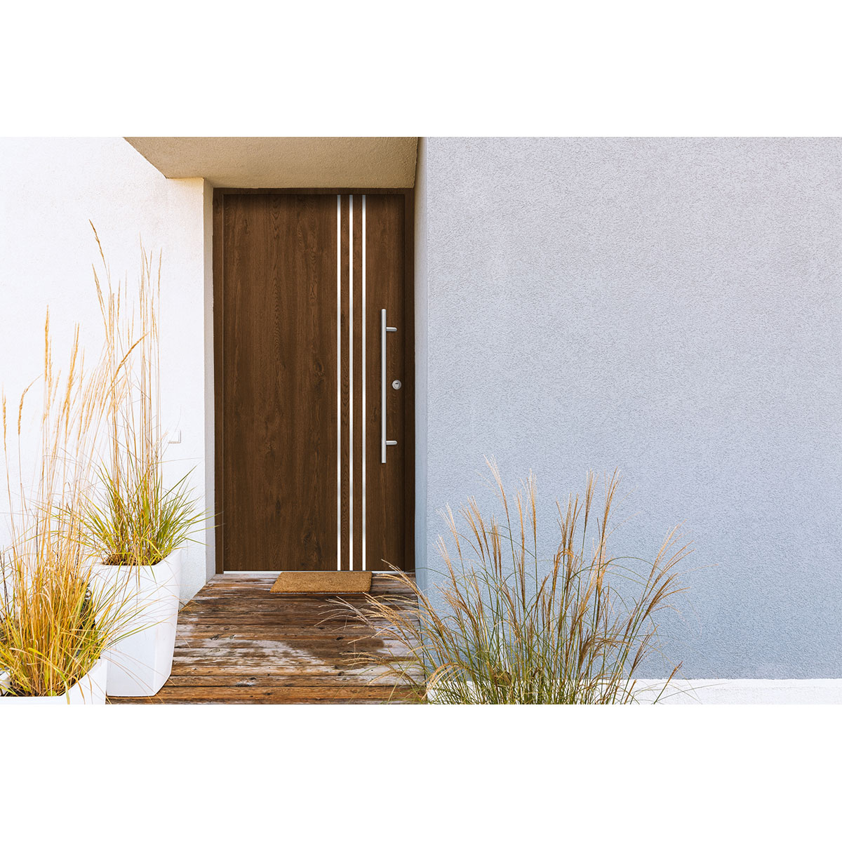 SplenDoor  Premium-Haustür Passivedoor Kalmar RC2 energiesparend einbruchsicher nussbaum 100 x 200 cm rechts Bild 2