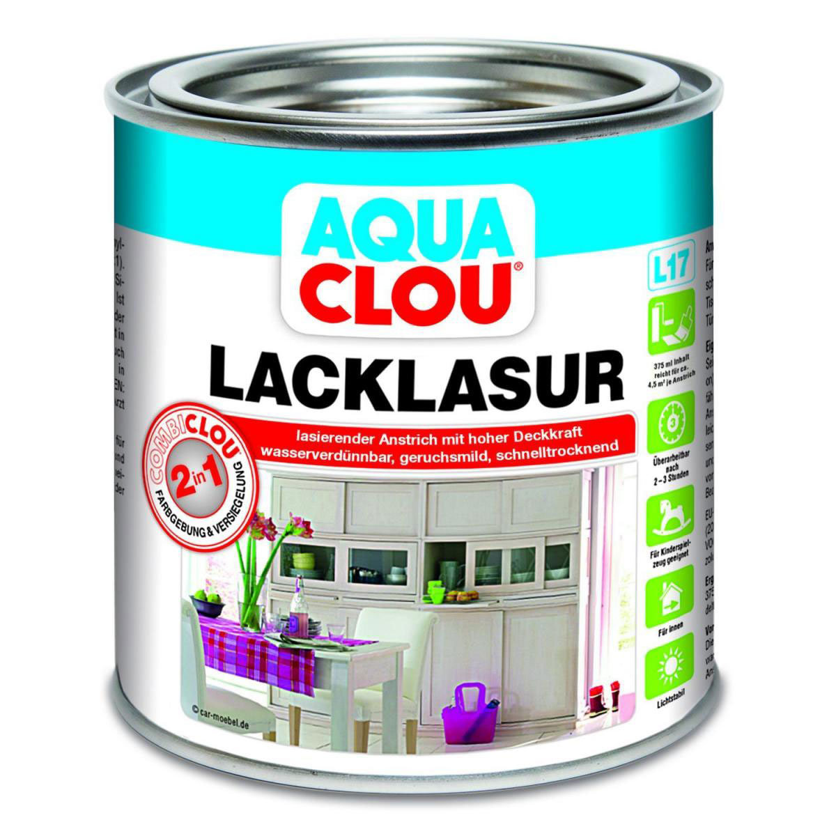 Clou L17 Aqua Lacklasur „Kiefer“, 375 ml