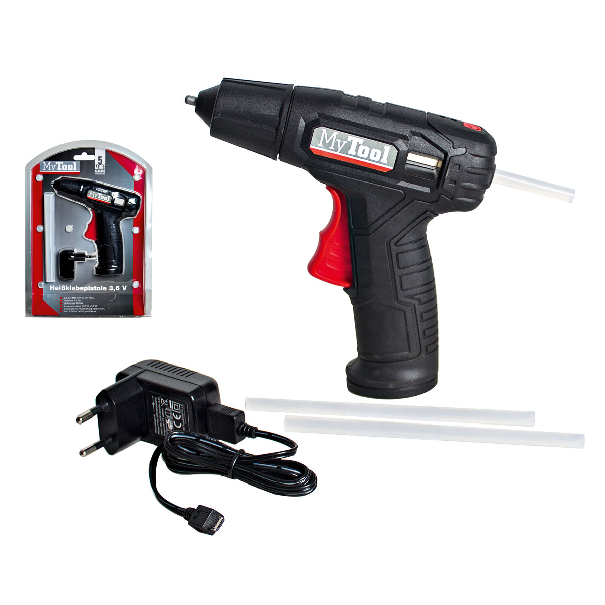 MyTool Akku-Heißklebepistole-Set 5-teilig