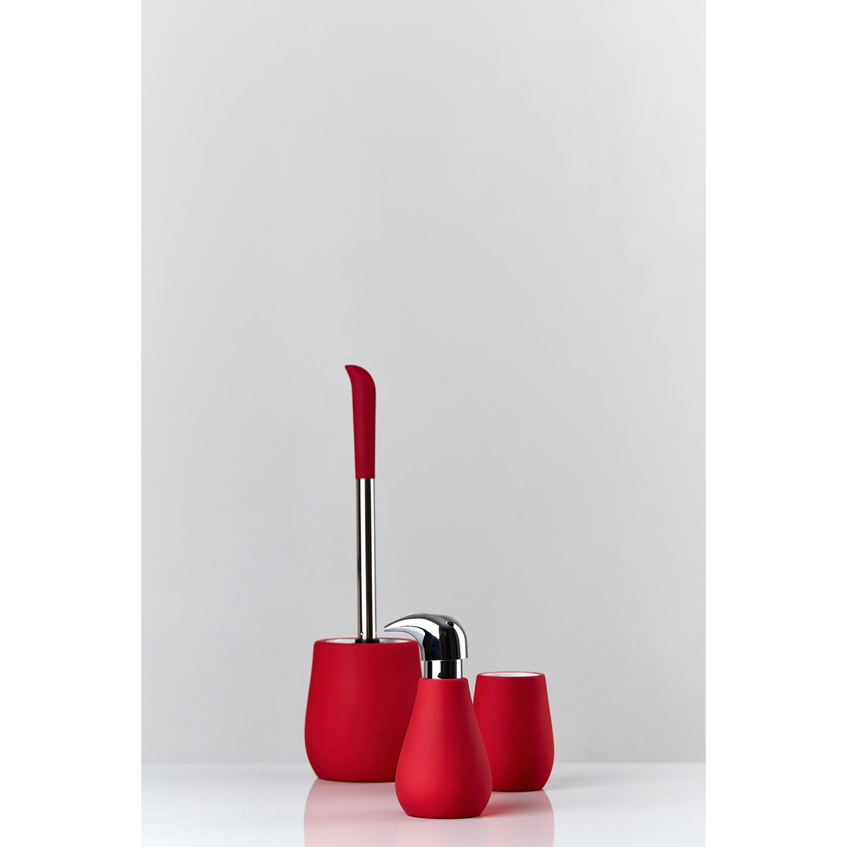 | Beschichtung WC-Garnitur Matt mit Keramik 514543 Rot Wenko Sydney Soft-Touch