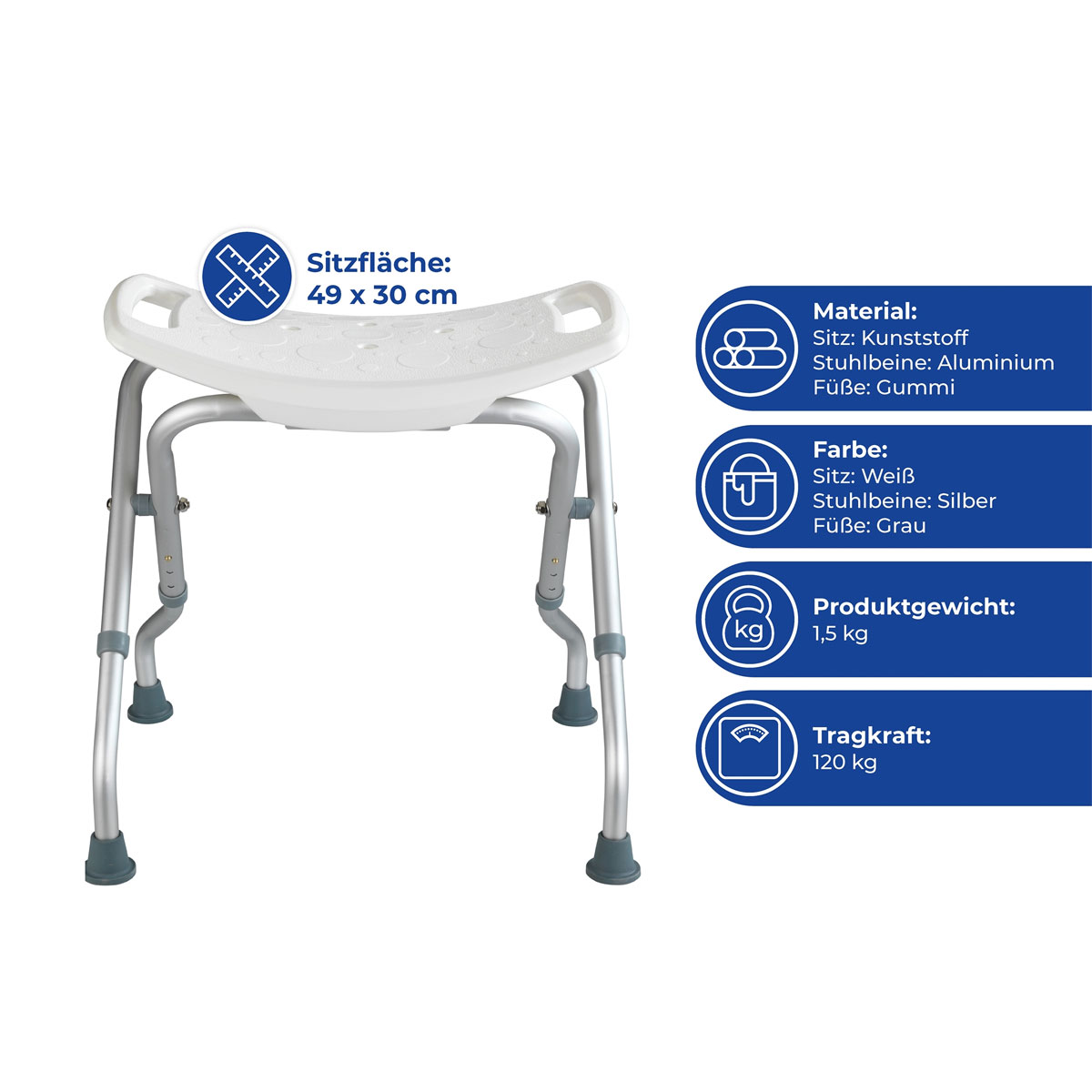 Wenko  Badhocker Secura klappbar bis 120 kg Tragkraft Bild 4