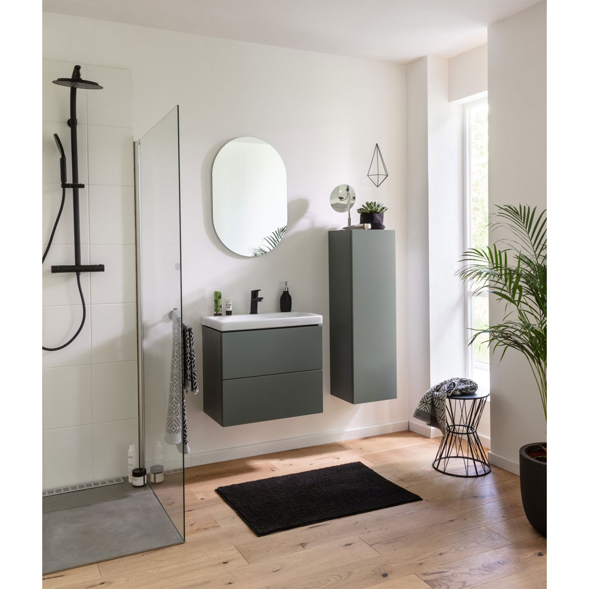 BADMOBIL Keramikwaschtisch CRAFT 64 x 5 x 37 cm ohne Überlauf weiß Bild 3